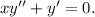 xy''+y'=0.