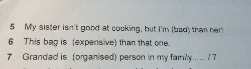 Complete the sentences with the comparative or superlative form of the adjectives