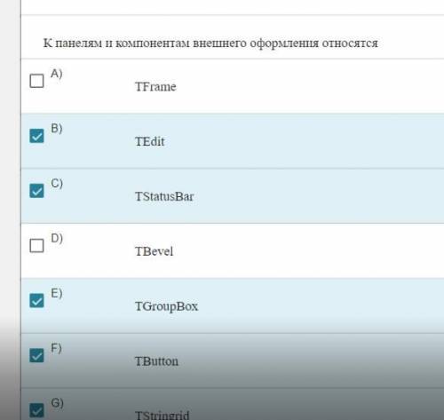 К панелям и компонентам внешнего оформления delphi отностятся