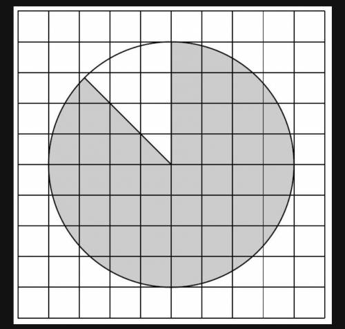 На клетчатой бумаге изображён круг. Во сколько раз площадь закрашенной части превышает площадь незак