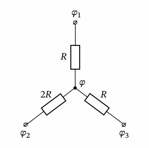 Определите значение потенциала φ узла фрагмента электрической цепи, состоящей из резисторов сопротив