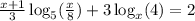 \frac{x+1}{3}\log_5(\frac{x}{8})+3\log_x(4)=2