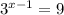 3^{x-1}=9