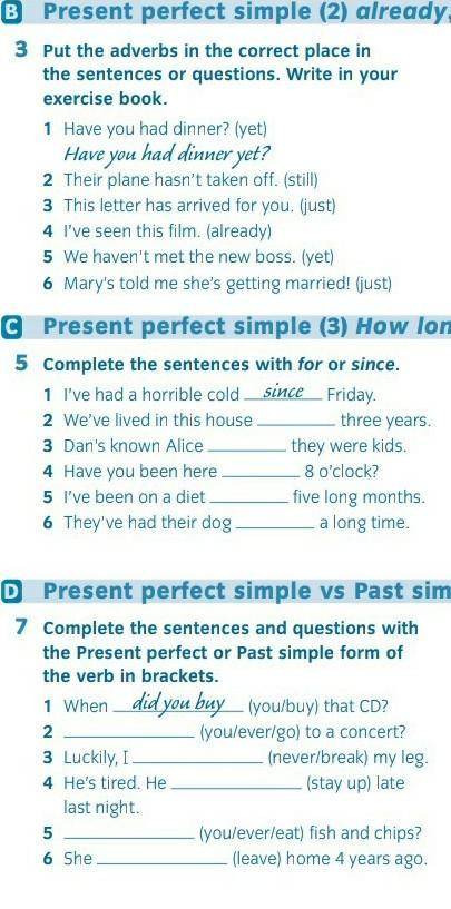 (present perfect simple) help​