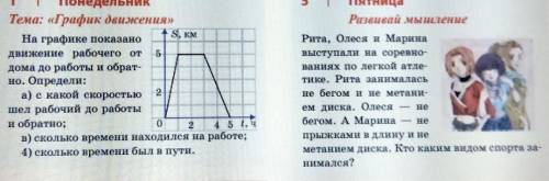 График движения и задачаузнали Риту, Олесю и Марину?​