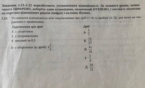 Установити відповідність між твердженням про дріб та дробом,для якого це твердження є правильним​