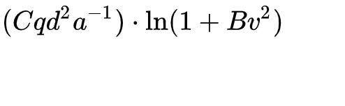 Как решить (Cqd²a-¹)*ln(1+Bv²) Если известно C=2960 q=45 d=13 a=1.15 B=5.5*10^-7 v=908
