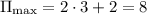 \Pi_{\max}=2\cdot3+2=8