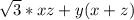 \sqrt{3}*xz+y(x+z)