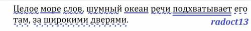 Целое море слов, шумный океан речи подхватывает его там, за широкими дверями. ОпределениеДополнение