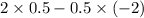 2 \times 0.5 - 0.5 \times ( - 2)