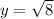 y=\sqrt{8}