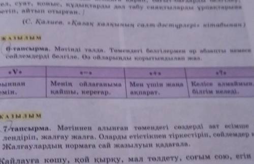 6 тапсырма. мәтінді белгілермен әр абзацты немесе сөйлемдерді белгіле.өз ойларынды қорытындылап жаз