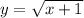 y = \sqrt{x + 1}