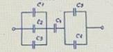 U=2кВ, С1=20мкФ, С2=30мкФ, С3=40мкФ, С4=50мкФ, С5= 60мкФ, С6=10мкФ Найти общий заряд и общую емкость