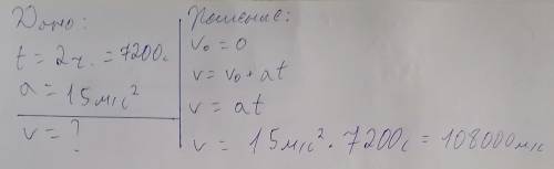 с задачей! ♥ С оъяснением Автомобилист за 2 часа на своем пути имел ускорение 15 м/с². Какой скорост