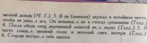 Спишите, вставляя пропущенные буквы. В скобках укажите неопределенную форму глагола, гласную перед -