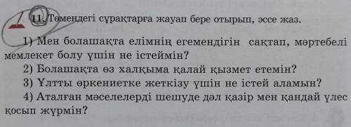 11)Төмендегі сұрақтарға жауап бере отырып, эссе жаз