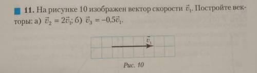 На рисунке 10 изображен вектор скорости u1. Постройте векторы: а) u2=2u1; б)u3=-0,5u1.