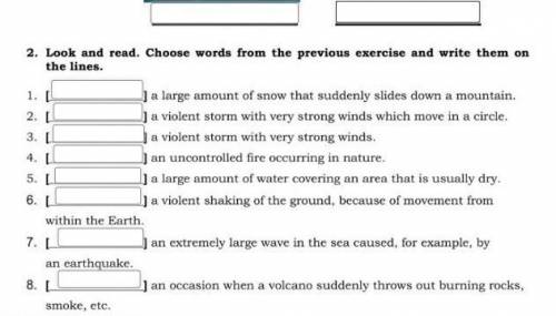 Look and read. Choose words from the previons exercise and write them on the lines