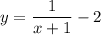 y=\dfrac{1}{x+1}-2