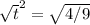 \sqrt t^2=\sqrt{4/9}