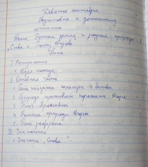 Ребят написать сочинение по этому плану, или может кто то его уже писал