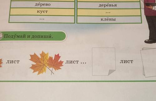 6) Подумай и допиши. лист лист ... лист лист.