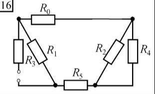 Найти эквивалентное сопротивление электрической цепи относительно зажимов, разомкнуты. R0=0,5 Ом, R1