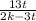 \frac{13t}{2k-3t}