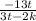 \frac{-13t}{3t-2k}