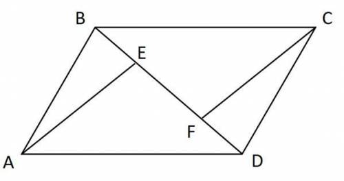 У чотирикутнику ABCD BE=DF, AE||CF, ∠BAD+∠ADC=180°. Доведіть, що ABCD – паралелограм