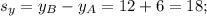 s_y = y_B - y_A = 12+6 = 18;