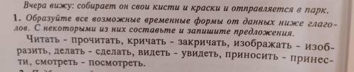 Образуйте все возможные временные формы от данных ниже глаголов. С некоторыми из них составьте и зап