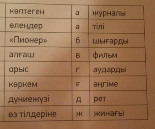 , надо соеденить правельно слова