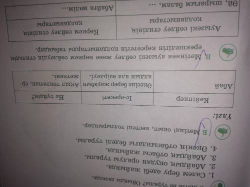 29 бет б тапсырмасы) Мәтінді оқы кестені толтырыңдар
