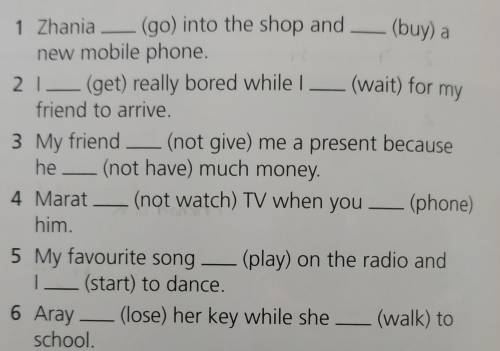 Complete the sentences. Use the past simple or past continuous form of the verbs in brackets