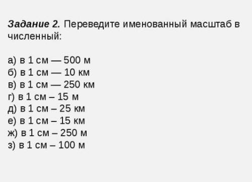 Переведите именованный масштаб в численный задание прикрепил.