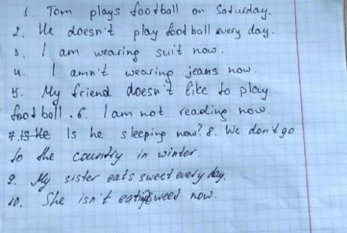 Сделать предложения в утвердительной форме и вопросительной Tom to plays football on Saturday We don