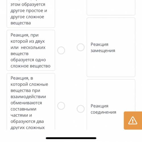 ￼￼укажи соответствие ￼￼￼￼между определением и типом реакции