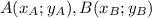 A(x_A ; y_A), B(x_B ; y_B)