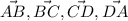 \vec{AB}, \vec{BC}, \vec{CD}, \vec{DA}