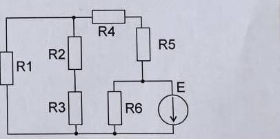 R1=18Ом R2=12Ом R3=300Ом R4=30Ом R5=20Ом R6=10Ом E=480в