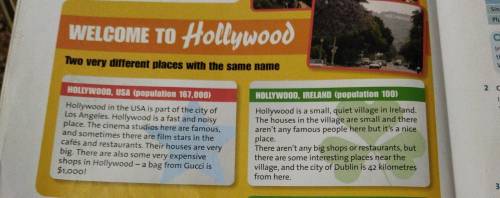 Read the text again and answer the questions 1 is Hollywood, USA part of Washington? 2 Is it a villa