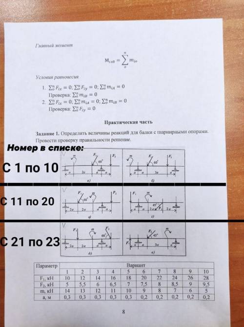 с технической механикой.Задача под г)Условия - вариант 3