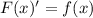 F(x)' = f(x)