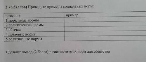 Сделайте вывод ( ) о важности этих норм для общества