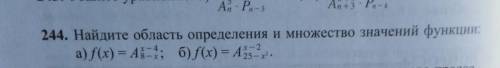 244. Найдите область определения и множество значений функции