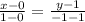 \frac{x-0}{1-0} =\frac{y-1}{-1-1}