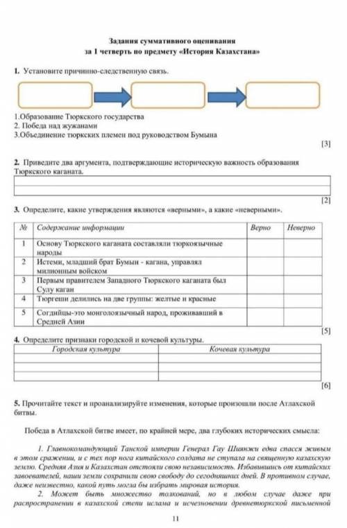 Соч 1 по истории казахстана 6 класс